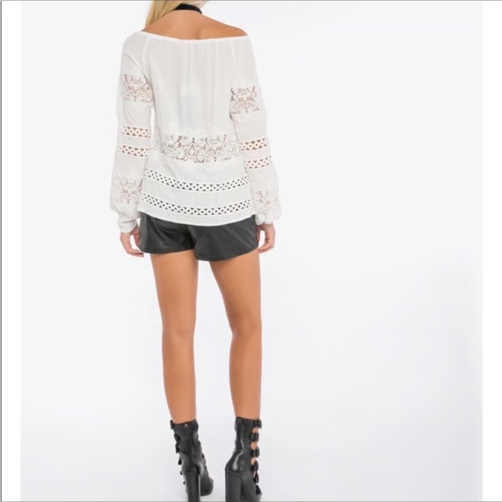 For Love & Lemons 🍋 Hayley Eyelet Lace Balloon Sleeve Blouse